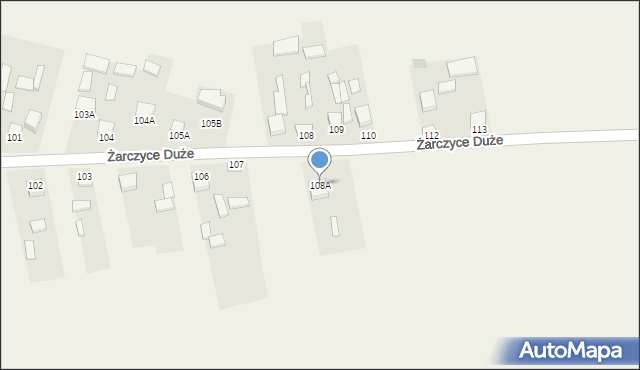 Żarczyce Duże, Żarczyce Duże, 108A, mapa Żarczyce Duże