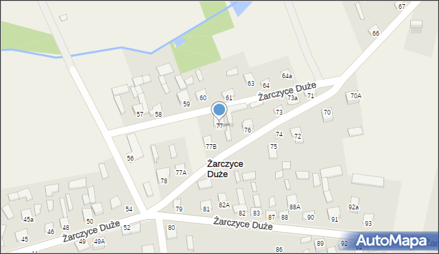Żarczyce Duże, Żarczyce Duże, 77, mapa Żarczyce Duże