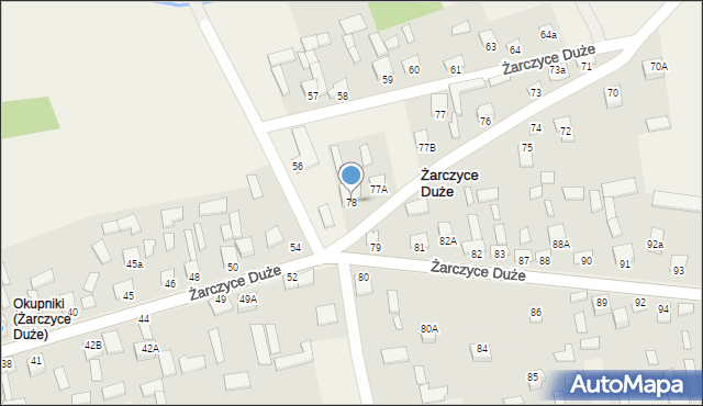 Żarczyce Duże, Żarczyce Duże, 78, mapa Żarczyce Duże