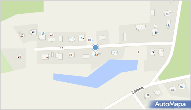Zaręba, Zaręba, 11a, mapa Zaręba