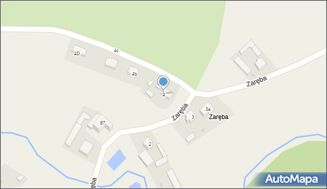 Zaręba, Zaręba, 4, mapa Zaręba