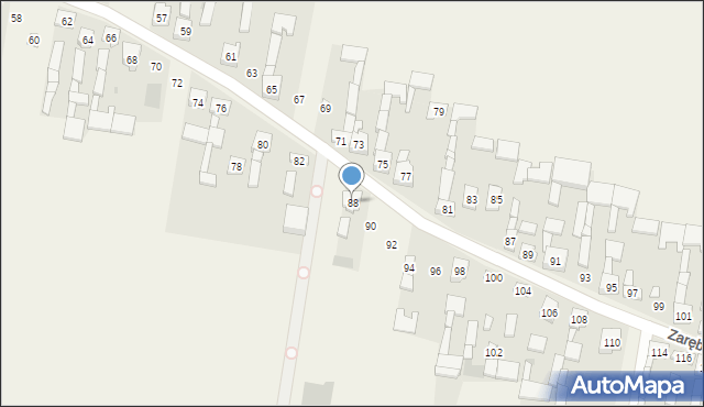 Zarębice, Zarębice, 88, mapa Zarębice