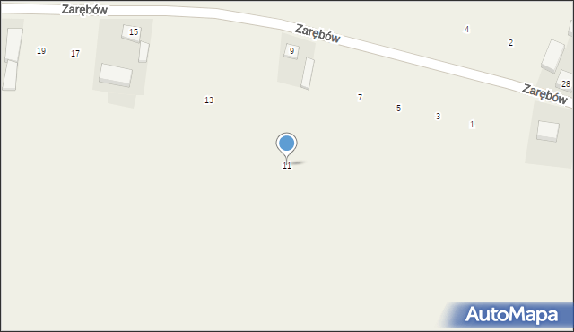 Zarębów, Zarębów, 11, mapa Zarębów