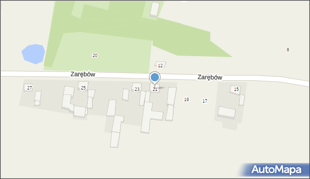 Zarębów, Zarębów, 21, mapa Zarębów