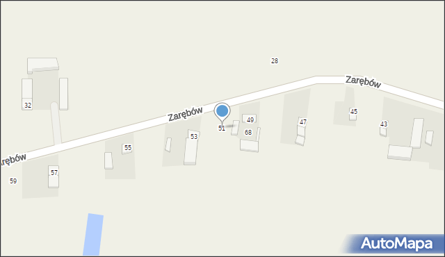 Zarębów, Zarębów, 51, mapa Zarębów
