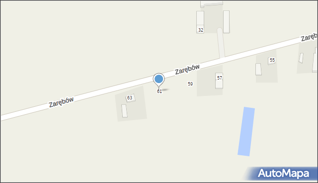 Zarębów, Zarębów, 61, mapa Zarębów
