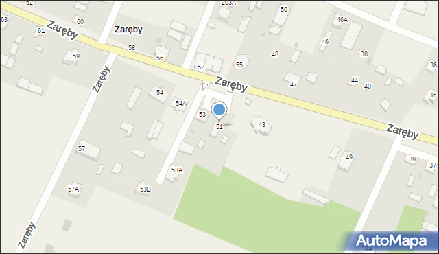 Zaręby, Zaręby, 51, mapa Zaręby