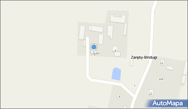 Zaręby-Bindugi, Zaręby-Bindugi, 5, mapa Zaręby-Bindugi