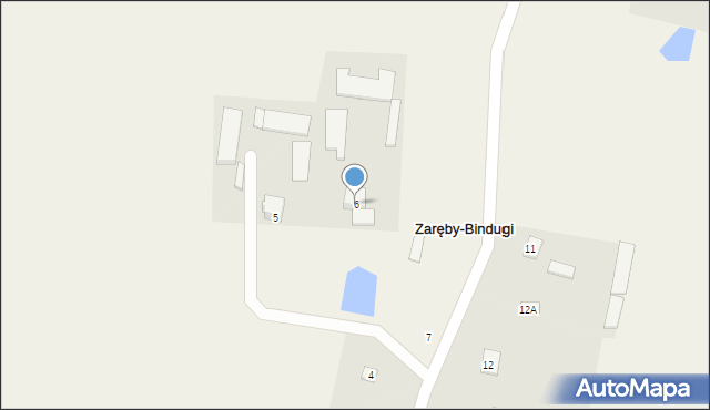 Zaręby-Bindugi, Zaręby-Bindugi, 6, mapa Zaręby-Bindugi