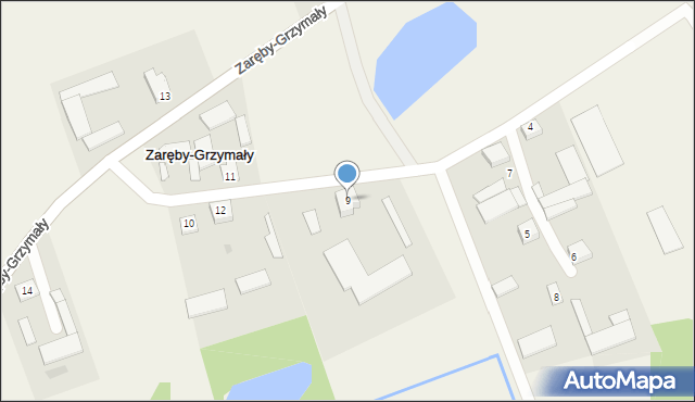 Zaręby-Grzymały, Zaręby-Grzymały, 9, mapa Zaręby-Grzymały