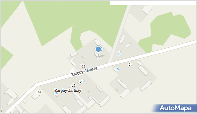 Zaręby-Jartuzy, Zaręby-Jartuzy, 11, mapa Zaręby-Jartuzy