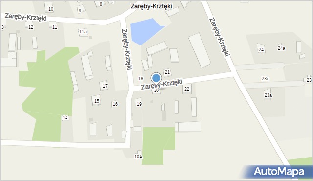 Zaręby-Krztęki, Zaręby-Krztęki, 20, mapa Zaręby-Krztęki