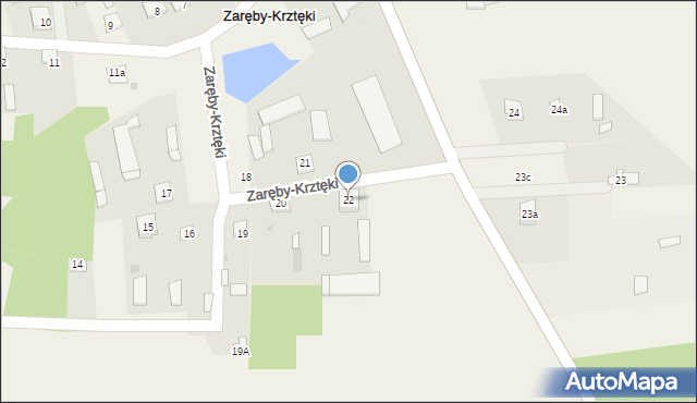 Zaręby-Krztęki, Zaręby-Krztęki, 22, mapa Zaręby-Krztęki