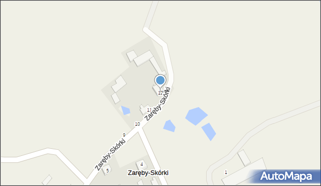 Zaręby-Skórki, Zaręby-Skórki, 12, mapa Zaręby-Skórki