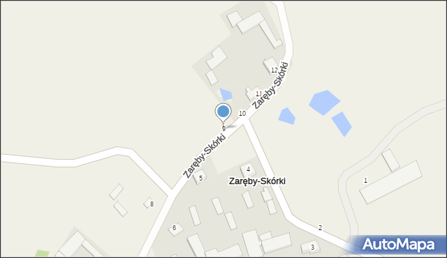 Zaręby-Skórki, Zaręby-Skórki, 9, mapa Zaręby-Skórki