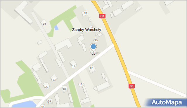 Zaręby-Warchoły, Zaręby-Warchoły, 11, mapa Zaręby-Warchoły