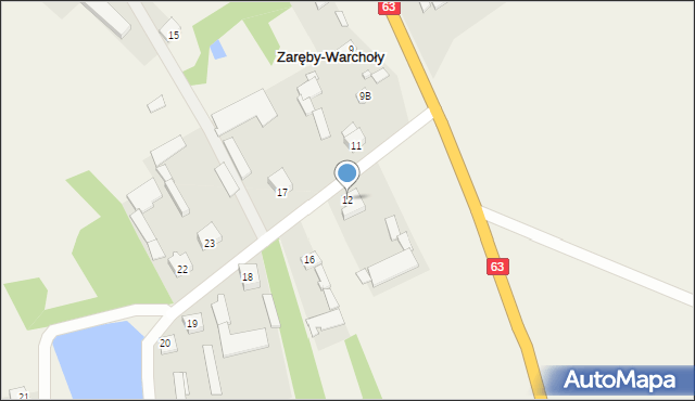 Zaręby-Warchoły, Zaręby-Warchoły, 12, mapa Zaręby-Warchoły