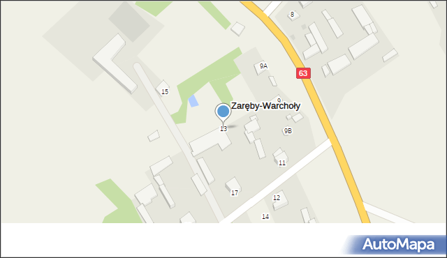 Zaręby-Warchoły, Zaręby-Warchoły, 13, mapa Zaręby-Warchoły