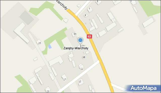 Zaręby-Warchoły, Zaręby-Warchoły, 9, mapa Zaręby-Warchoły