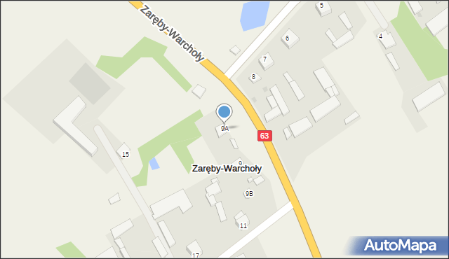 Zaręby-Warchoły, Zaręby-Warchoły, 9A, mapa Zaręby-Warchoły