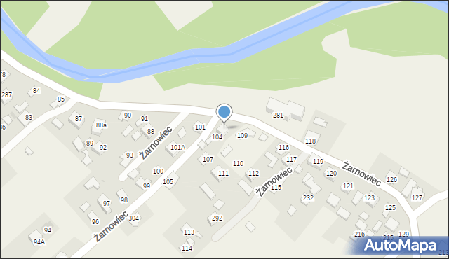 Żarnowiec, Żarnowiec, 104a, mapa Żarnowiec