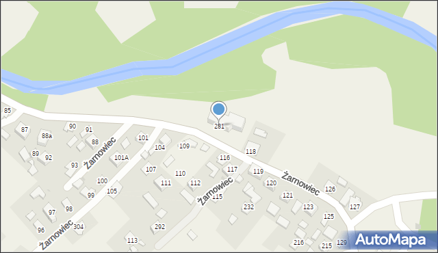 Żarnowiec, Żarnowiec, 281, mapa Żarnowiec