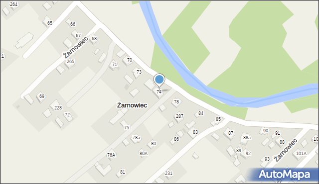 Żarnowiec, Żarnowiec, 74, mapa Żarnowiec