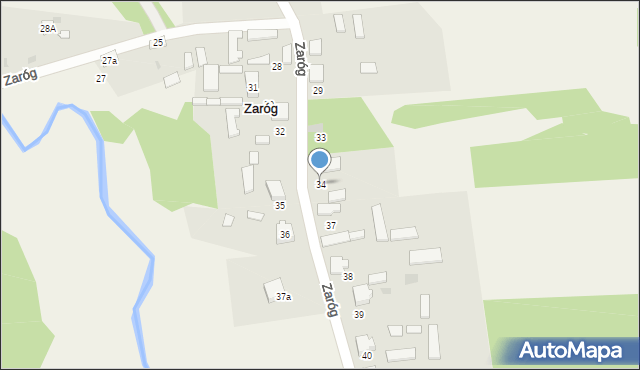 Zaróg, Zaróg, 34, mapa Zaróg