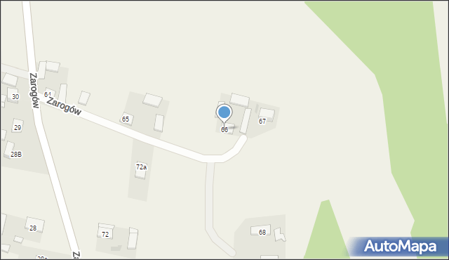 Zarogów, Zarogów, 66, mapa Zarogów