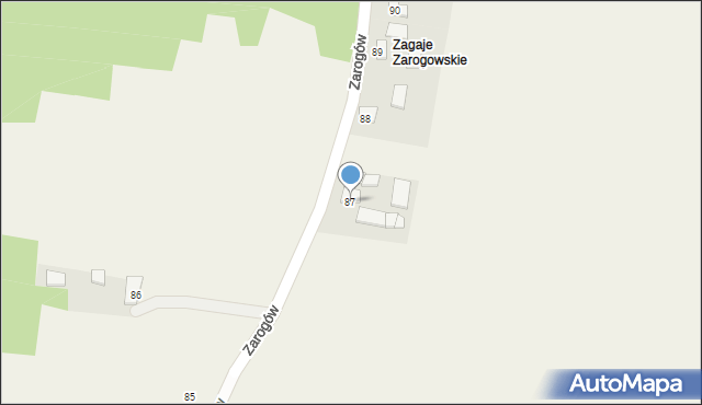 Zarogów, Zarogów, 87, mapa Zarogów