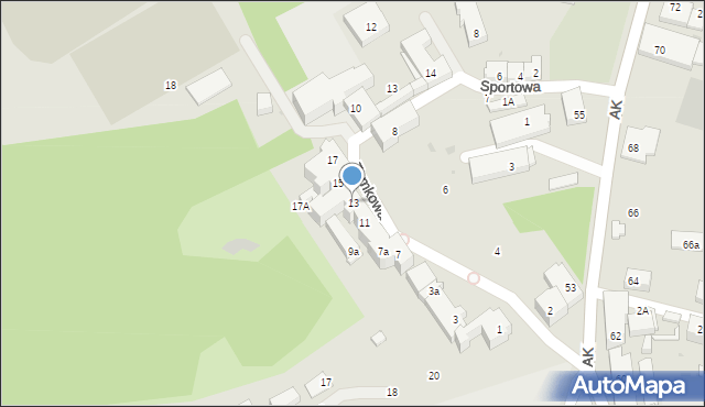 Żarów, Zamkowa, 13, mapa Żarów