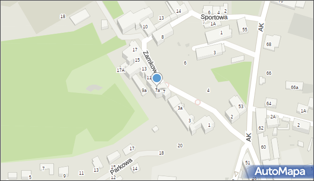 Żarów, Zamkowa, 7a, mapa Żarów