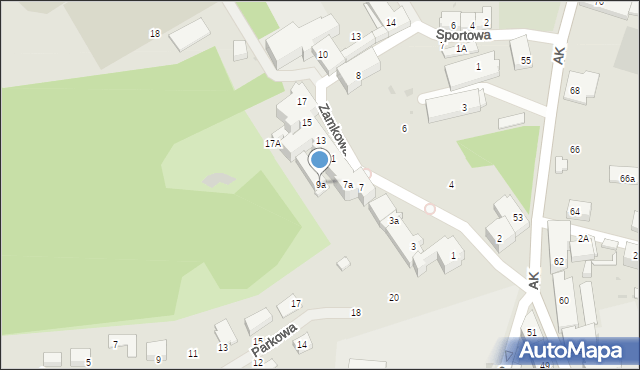 Żarów, Zamkowa, 9a, mapa Żarów