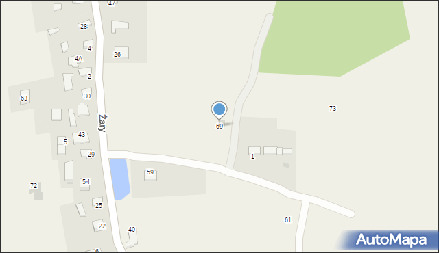Żary, Żary, 69, mapa Żary