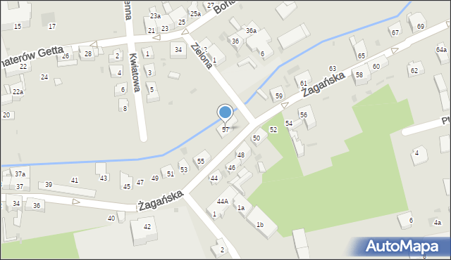 Żary, Żagańska, 57, mapa Żary