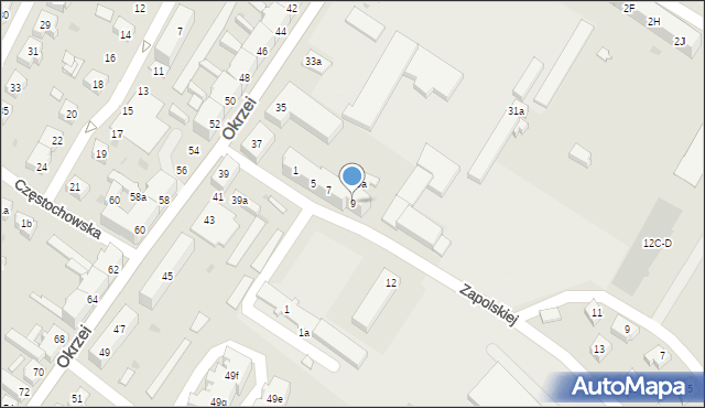 Żary, Zapolskiej Gabrieli, 9, mapa Żary