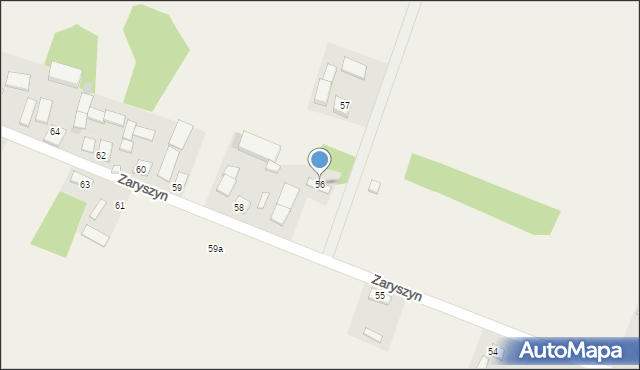 Zaryszyn, Zaryszyn, 56, mapa Zaryszyn