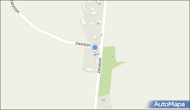 Zaryszyn, Zaryszyn, 80, mapa Zaryszyn