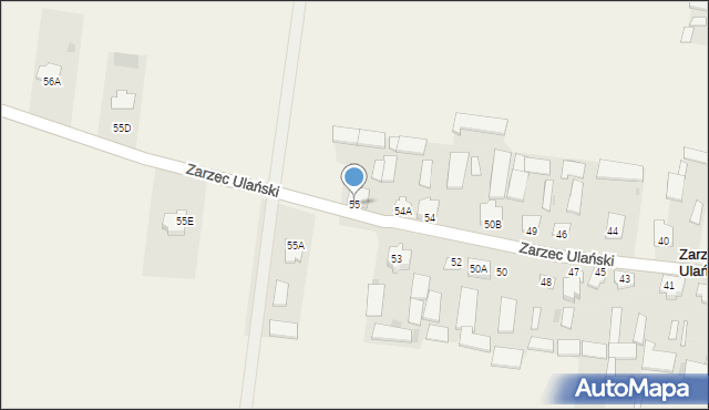 Zarzec Ulański, Zarzec Ulański, 55, mapa Zarzec Ulański