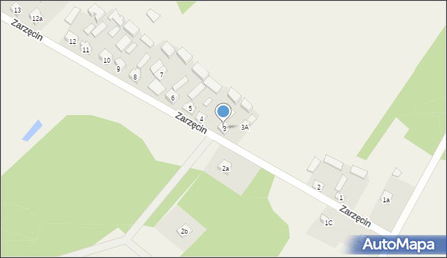 Zarzęcin, Zarzęcin, 3, mapa Zarzęcin