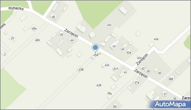 Zarzęcin, Zarzęcin, 43A, mapa Zarzęcin