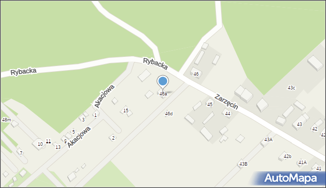 Zarzęcin, Zarzęcin, 46a, mapa Zarzęcin