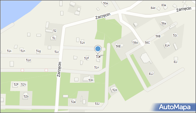 Zarzęcin, Zarzęcin, 51e, mapa Zarzęcin