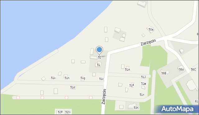 Zarzęcin, Zarzęcin, 52, mapa Zarzęcin