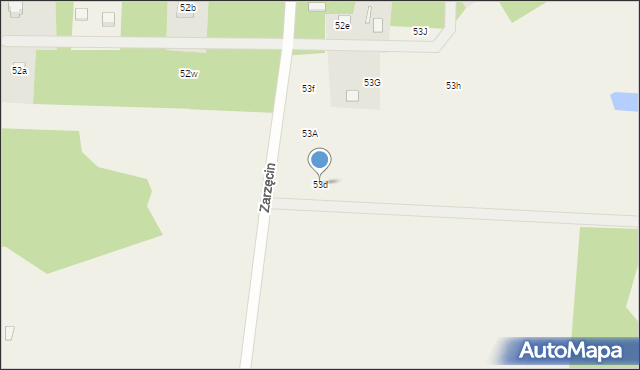 Zarzęcin, Zarzęcin, 53d, mapa Zarzęcin
