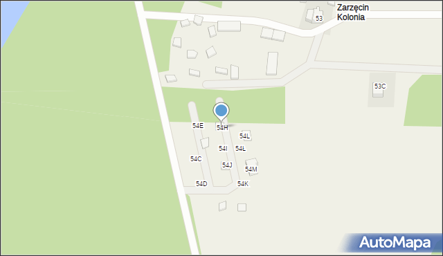 Zarzęcin, Zarzęcin, 54H, mapa Zarzęcin