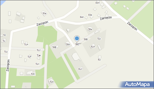 Zarzęcin, Zarzęcin, 56C, mapa Zarzęcin