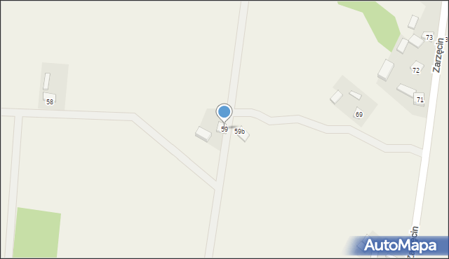 Zarzęcin, Zarzęcin, 59, mapa Zarzęcin