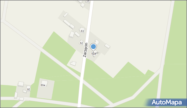 Zarzęcin, Zarzęcin, 62a, mapa Zarzęcin