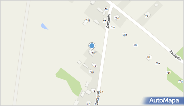 Zarzęcin, Zarzęcin, 75A, mapa Zarzęcin